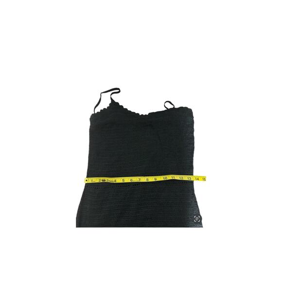 Papell Y2K Crochet Black Embroidered Beaded Floral Whimsigoth Fairy Slip Dress M - Picture 12 of 15